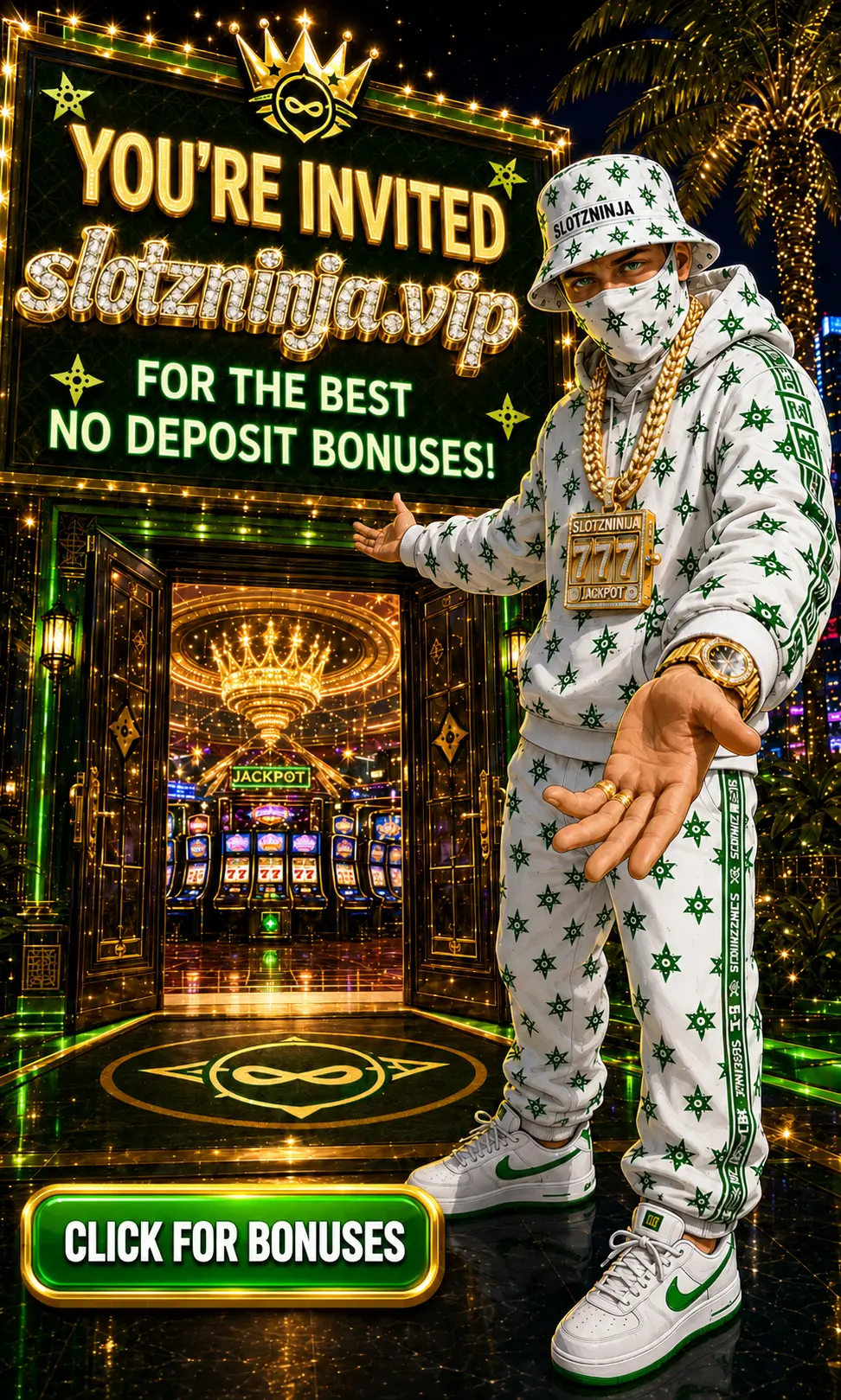You're invited to SlotzNinja.vip for no deposit bonus information